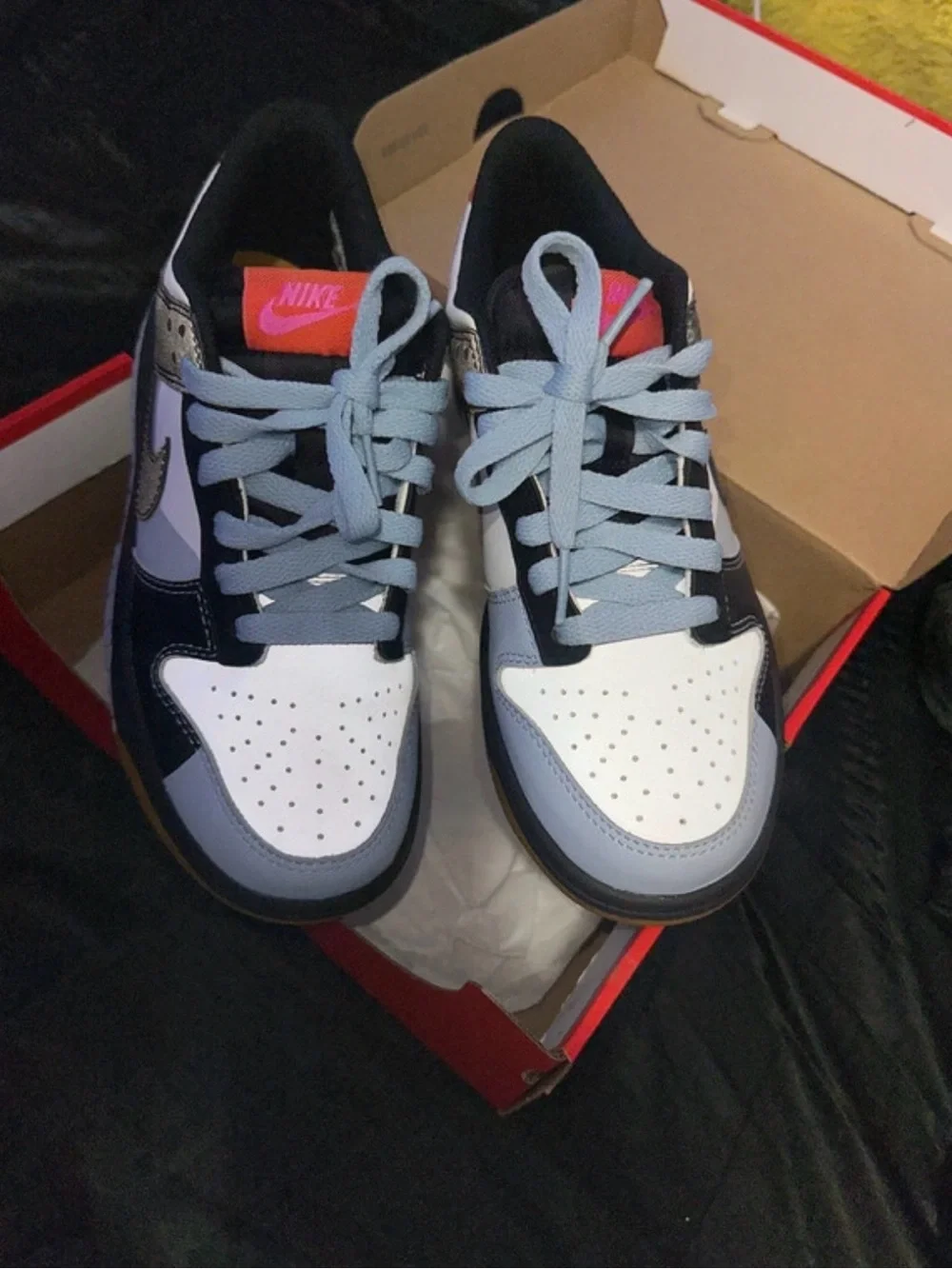 Nike Multi-Color Low-Top Sneakers - Pink, Light Blue & White